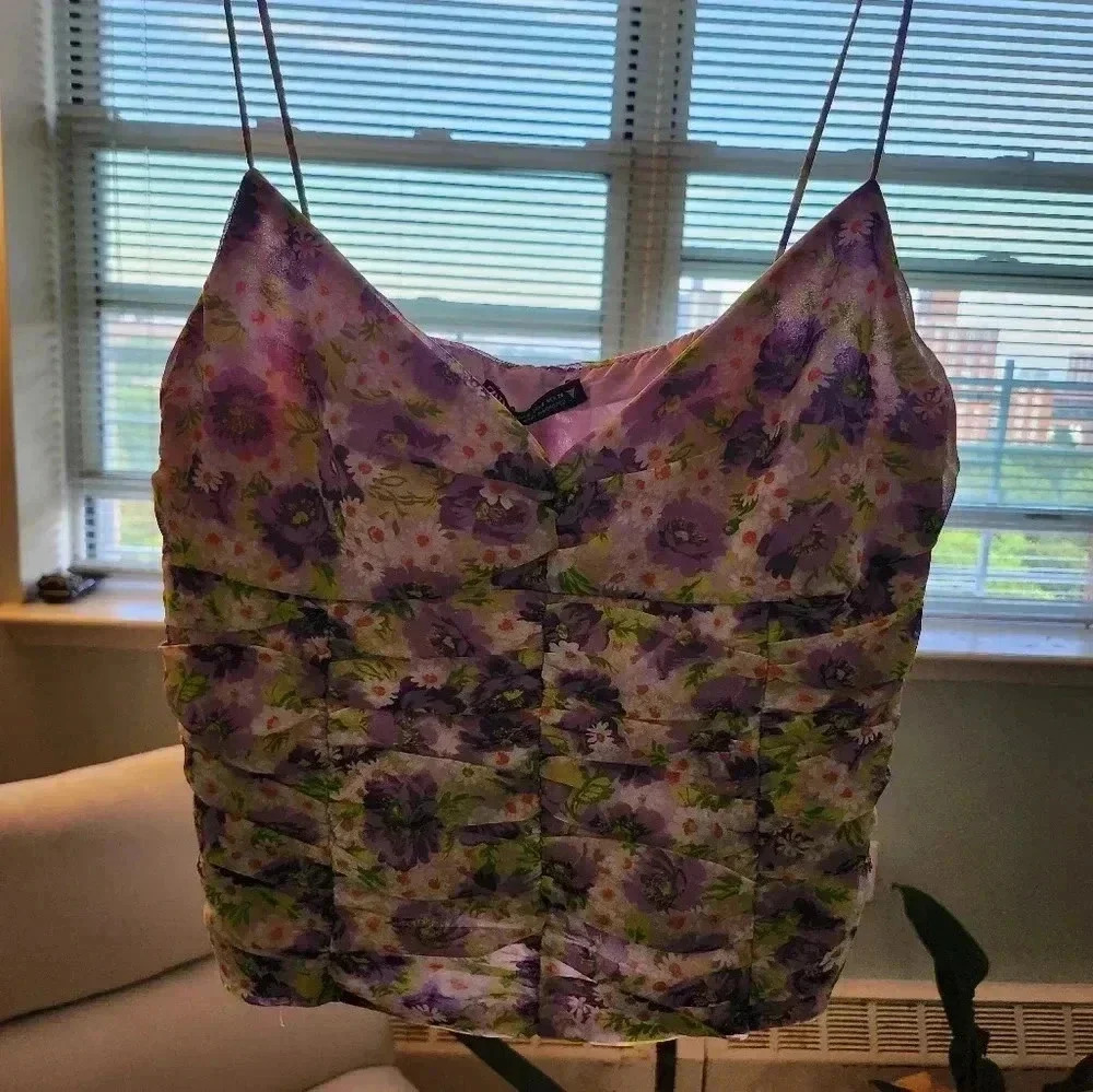Zara-Floral tank‎ top